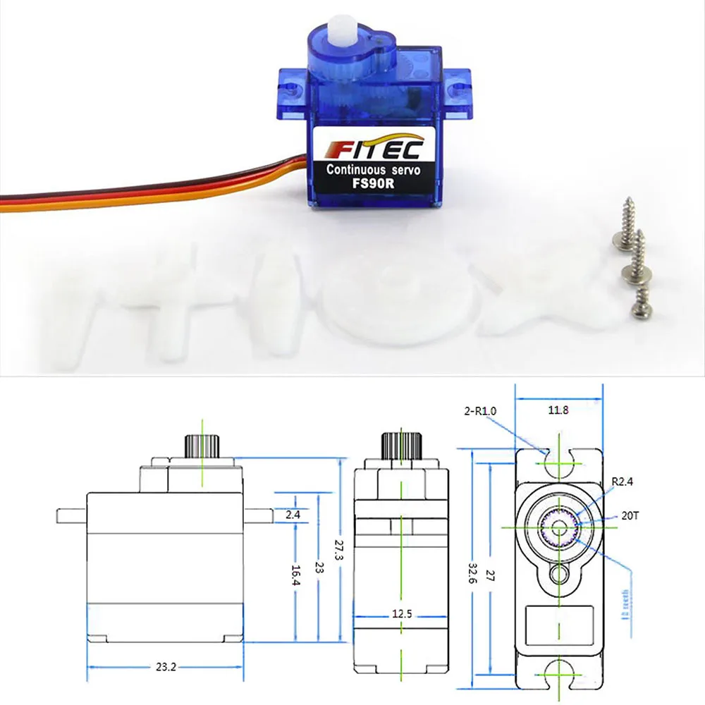 Feetech Mini FS90R مايكرو سيرف - مراجعة Rc Helicopter Motor وسعره