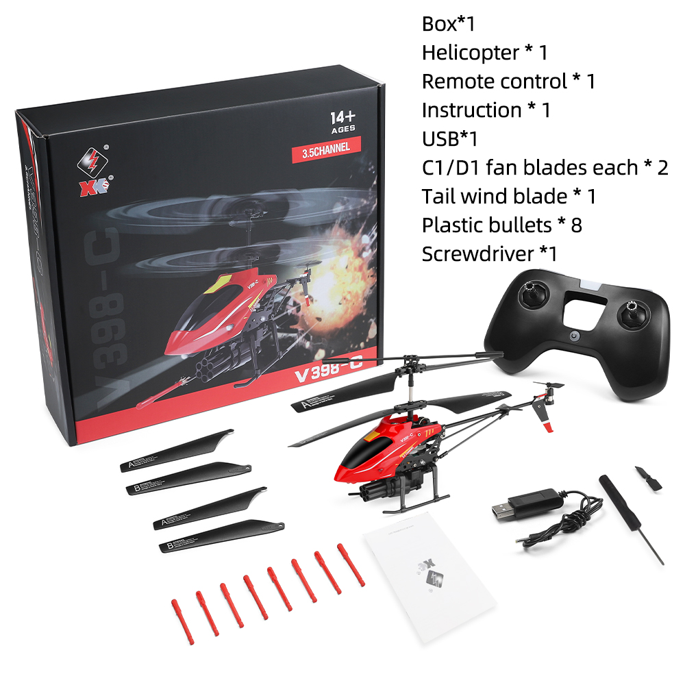 Wltoys RC هليكوبتر V398-C طائر - مراجعة Rc Helicopter Gyro وسعره